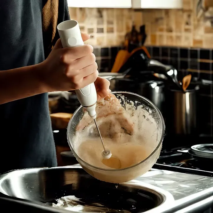 USB Rechargeable Double Whisk Milk Frother – 3-Speed Electric Hand Mixer