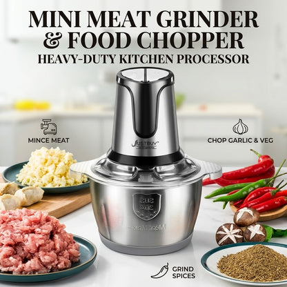 Mini Meat Grinder & Food Chopper – Heavy-Duty Kitchen Processor