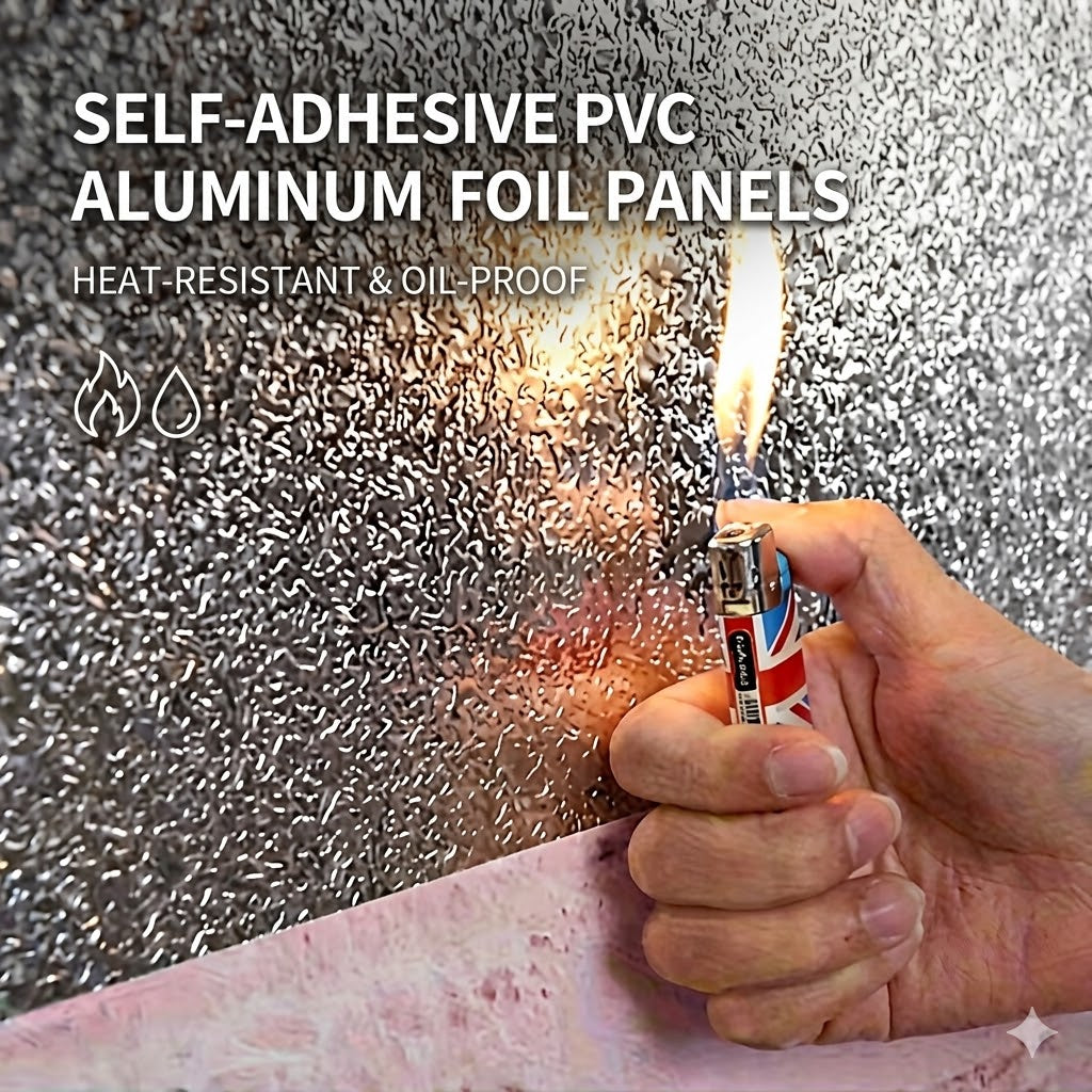 Self-Adhesive PVC Aluminum Foil Wall Panels – Waterproof Kitchen Backsplash Stickers